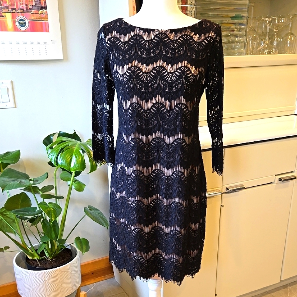 EUC Eliza J Black Lace Dress Size 8